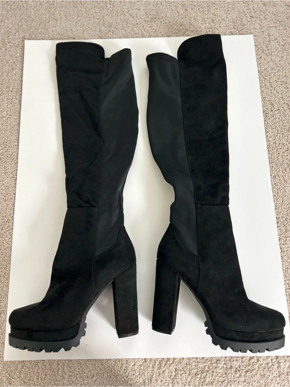 Wild Diva Lounge Vivian-03 Black Over Knee Platform Boots Women’s 10 Goth Y2K